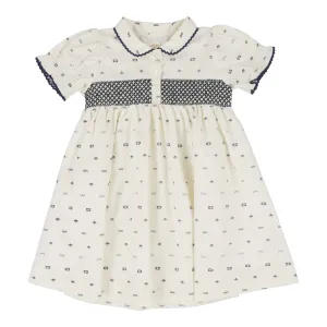 Analogie Geometric Dress Short Sleeve - Cream