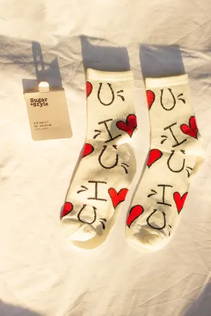 Bold Love Print Socks