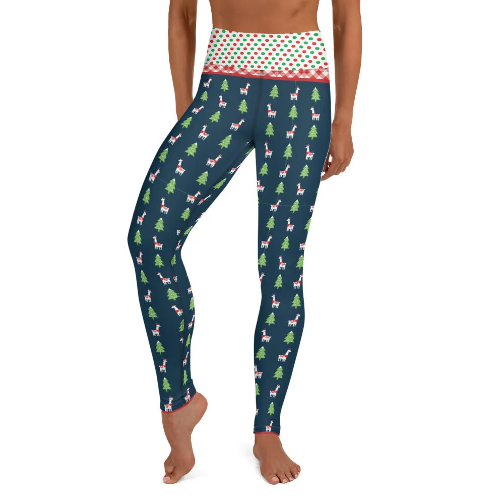 Crazy-Ass Leggings - Falalala Llama - Christmas Yoga Leggings