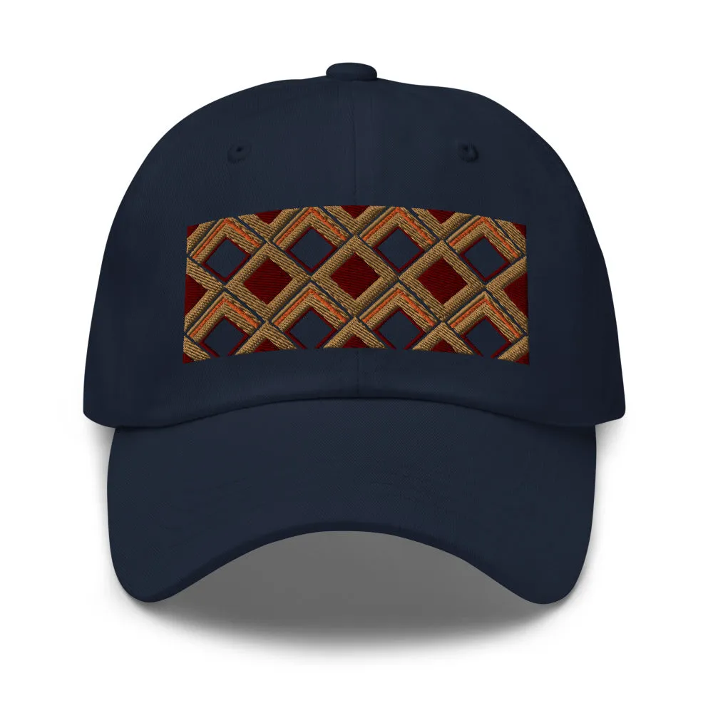 Dad Hat | 60s Brown Diamonds | Geometric Glam