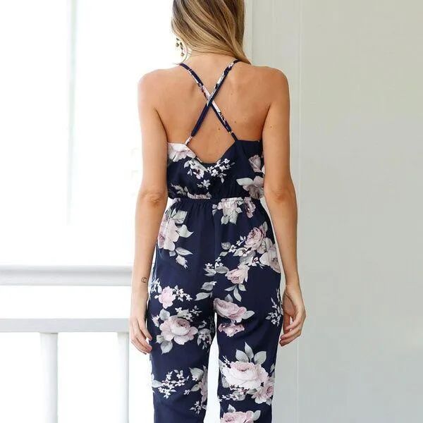 Floral V-Neck Jumpsuit