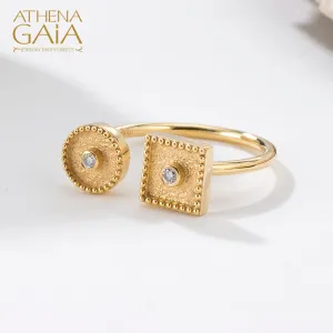 Geometric Circle Square Ring