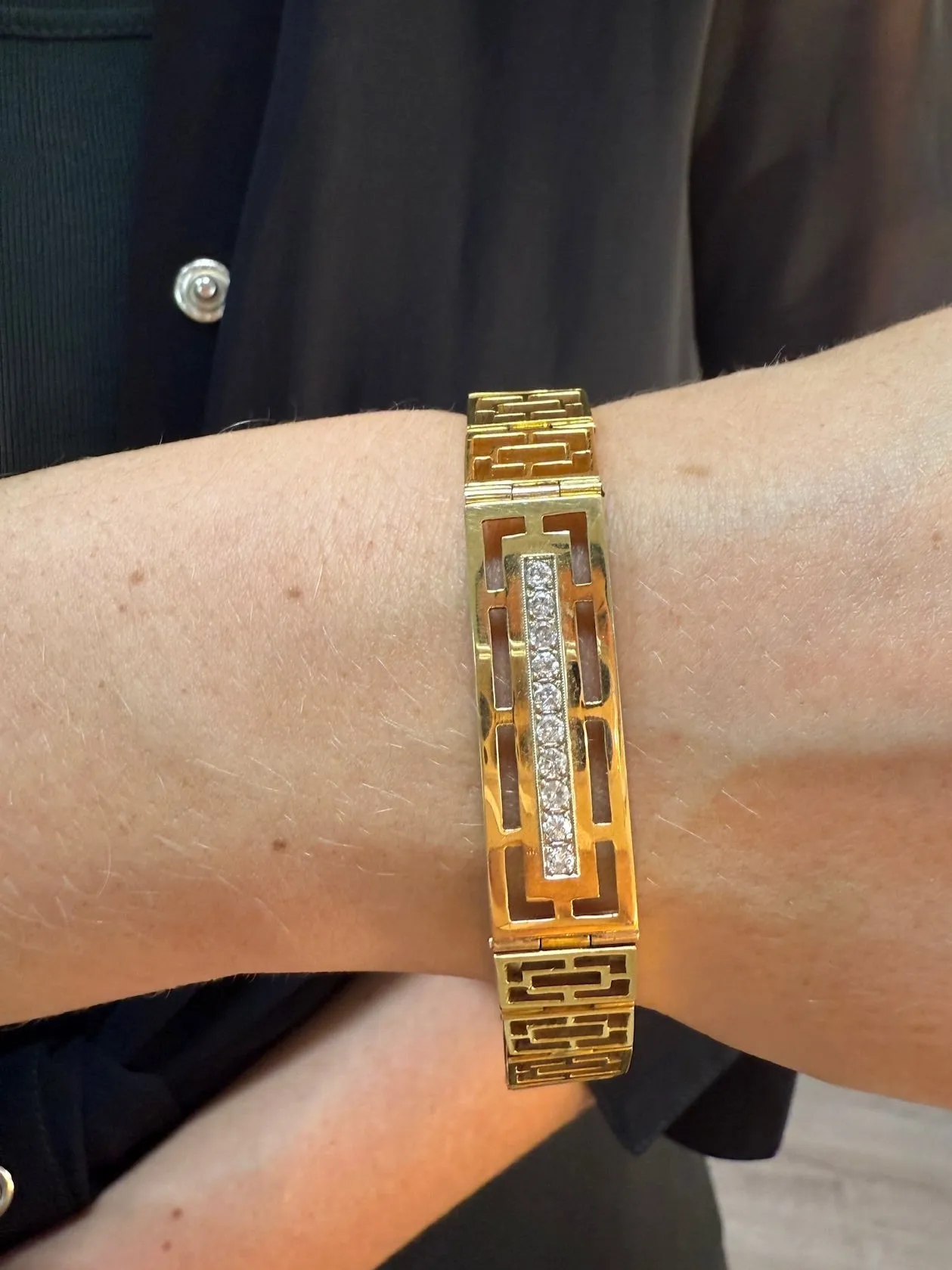 Geometric Diamond Bracelet, 18k