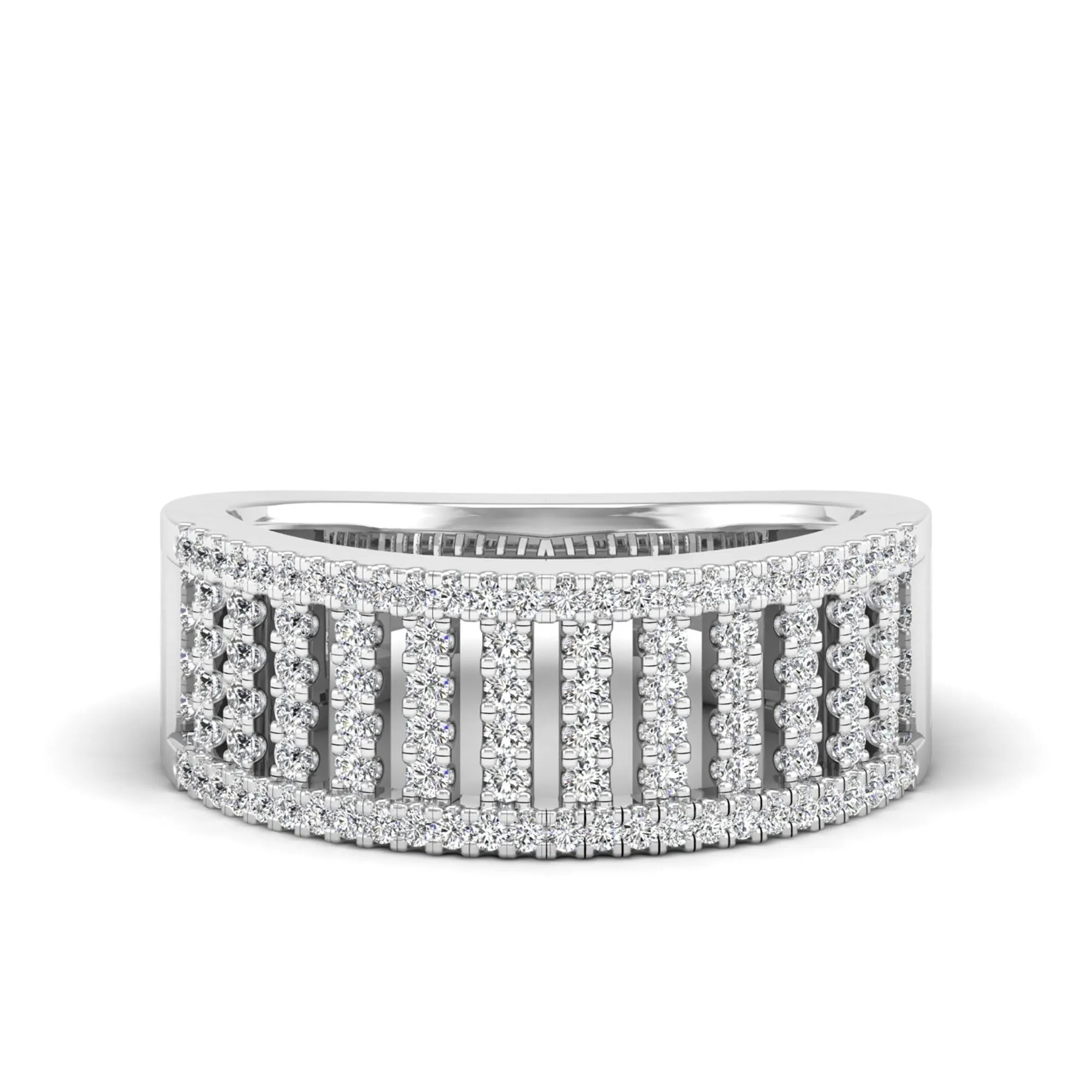 Geometric Halo Vertical Diamond Eternity Ring