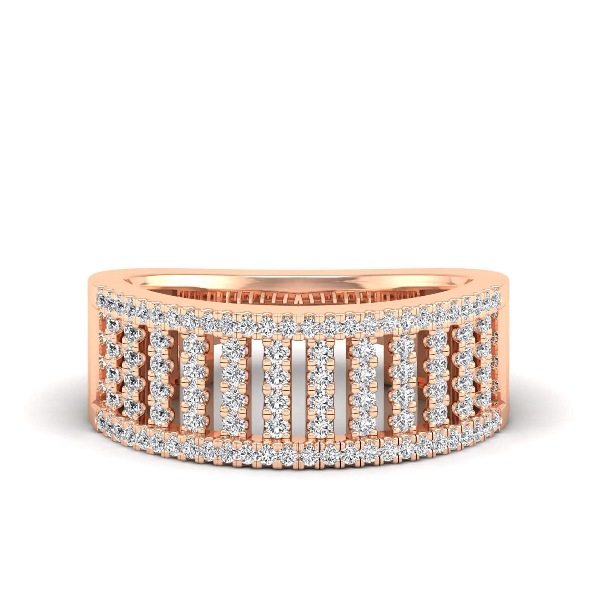 Geometric Halo Vertical Diamond Eternity Ring