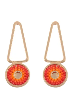 GEOMETRIC SEED BEADS DROP EARRINGS