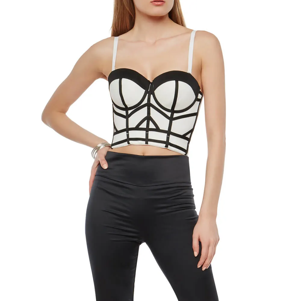 Geometric Women's Bustier Corset Crop Top