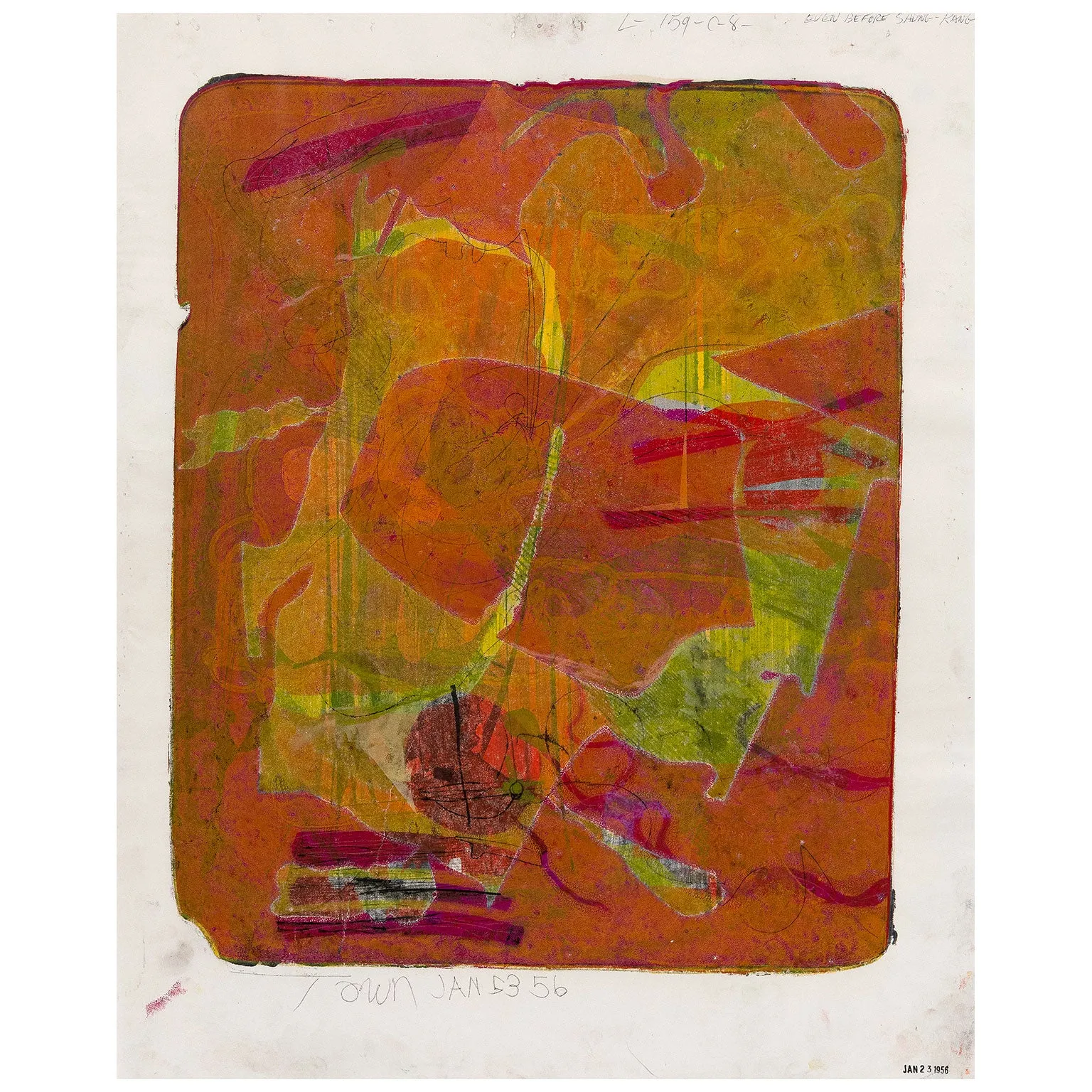 HAROLD TOWN "SHUNG KANG" SINGLE AUTOGRAPHIC PRINT, 1956
