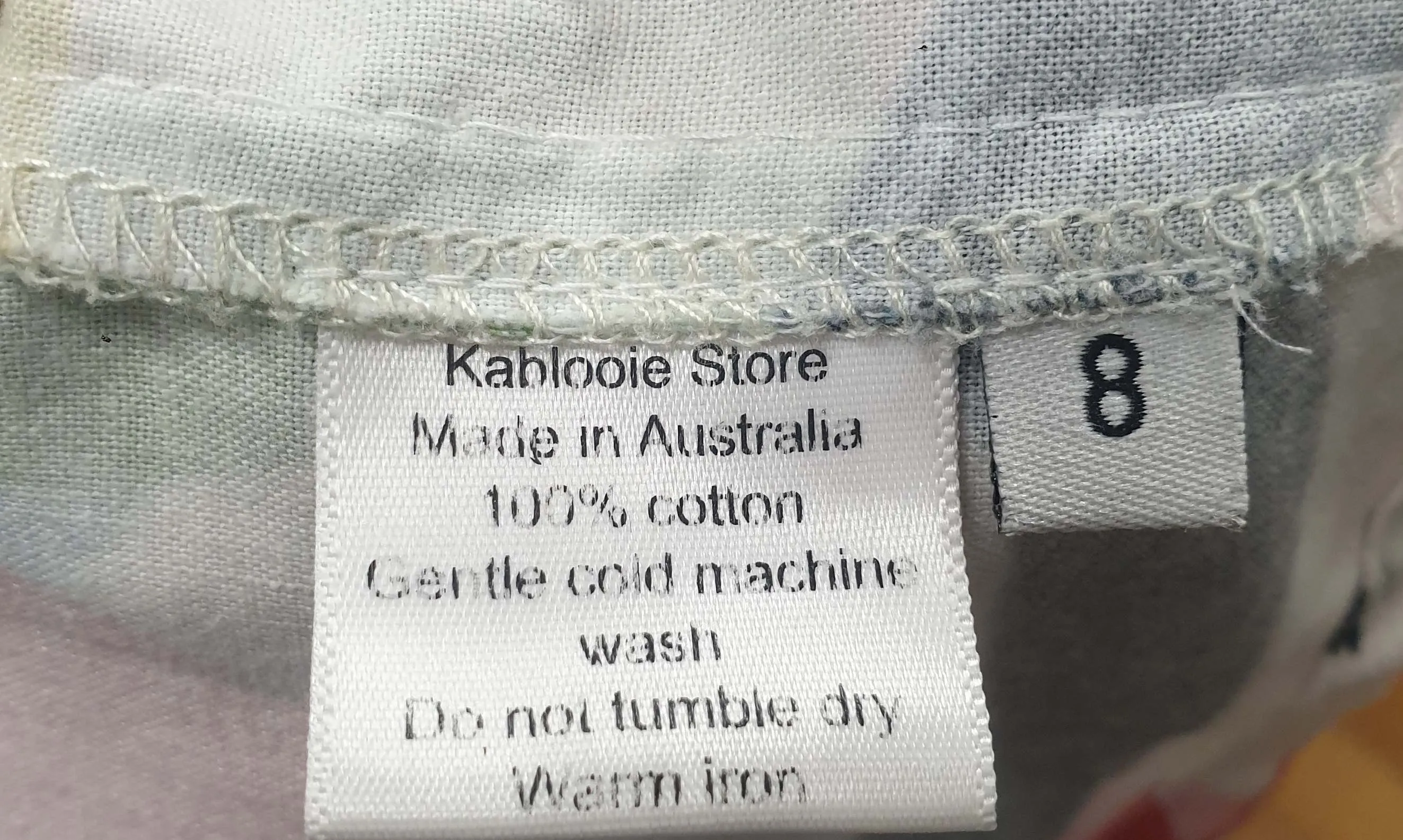 Kablooie green-based unique print dress size 8