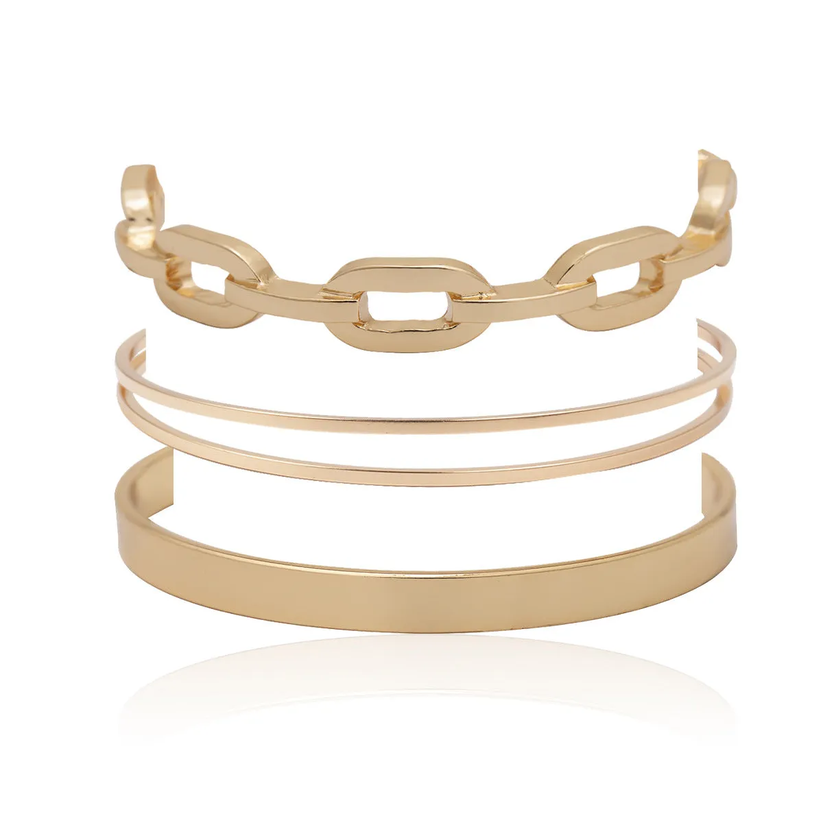 Metal geometric chain shape business wild ladies bracelet