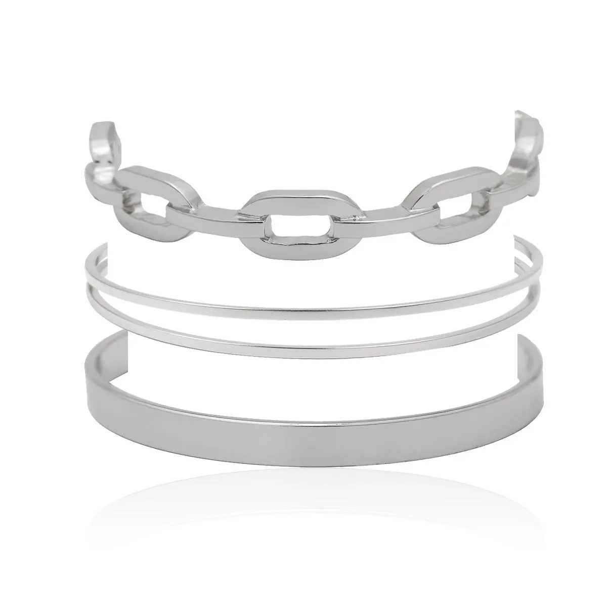 Metal geometric chain shape business wild ladies bracelet