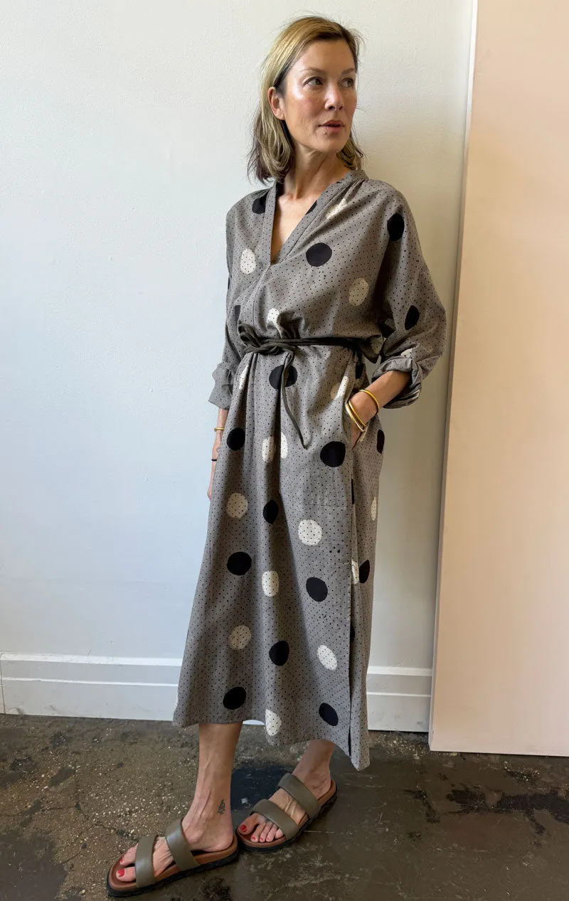 Natural Dye Dabu Dot caftan