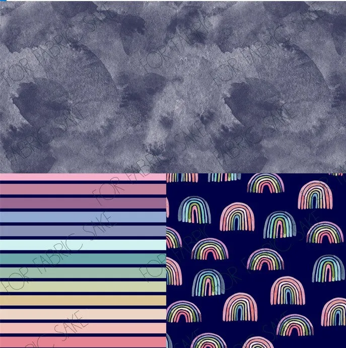 Navy Watercolour- Wolf & Rabbit - Custom Pre-order