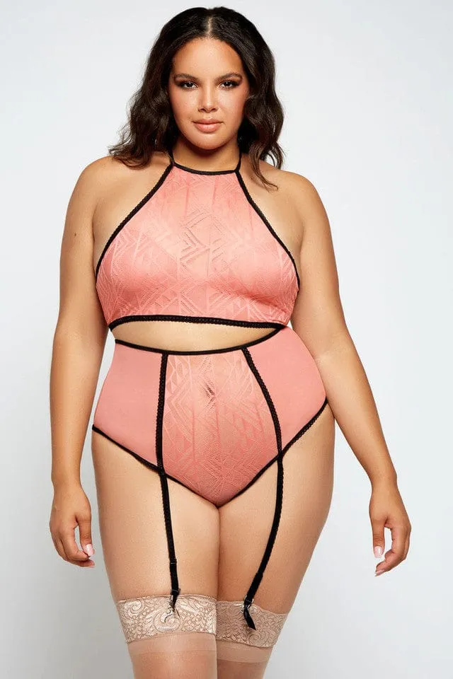 Plus Size Euphemia Bra Set- Peach