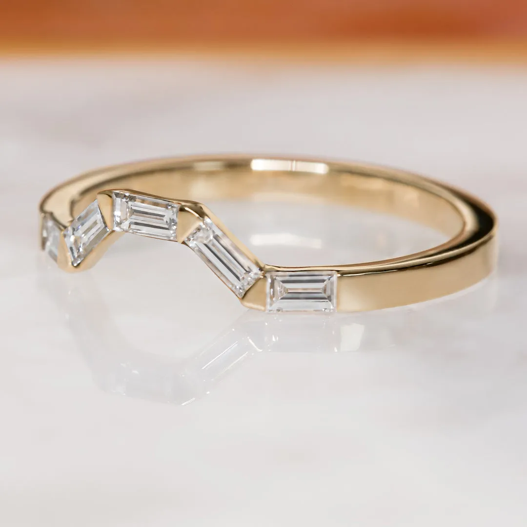 Roshni Flush Natural Baguette cut Diamond Wedding Band