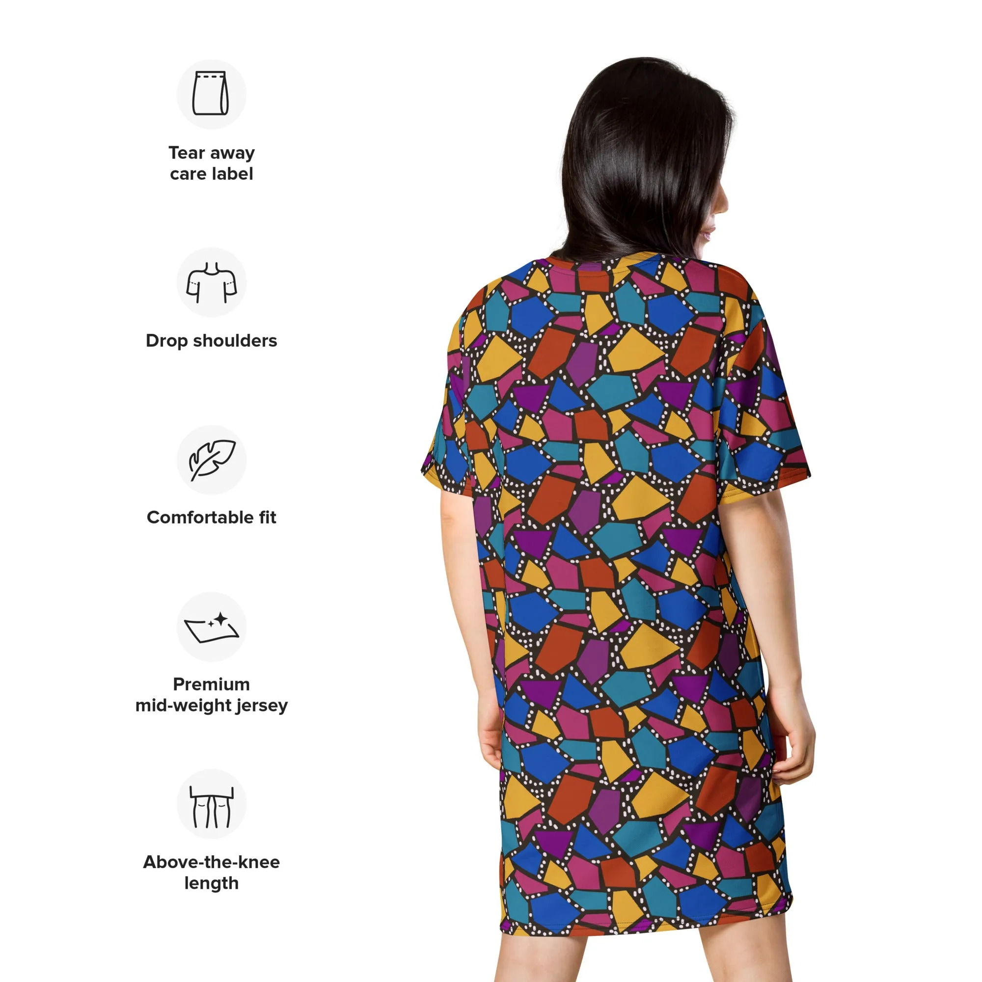 T-shirt Dress, Rainbow Neoncore EDM Rave
